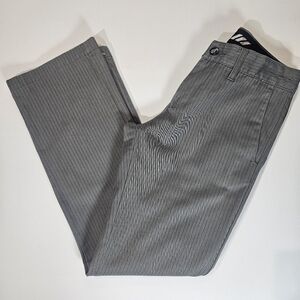 Volcom Stone Pants Womens 28 Gray Pinstriped Office Career Fall‎ Chino Casual